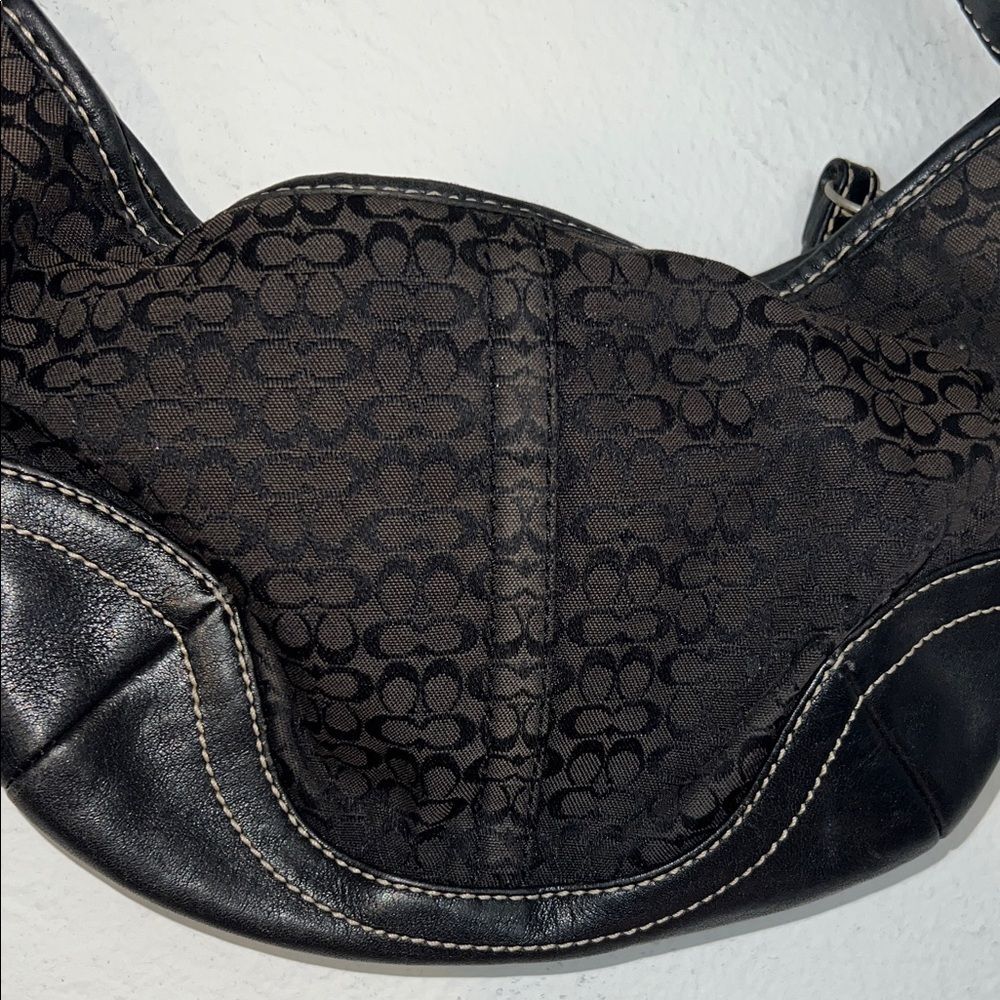 Coach Vintage Black Mini Hobo Soho Signature Canvas Shoulder Bag Y2K 90s Retro - Picture 7 of 15